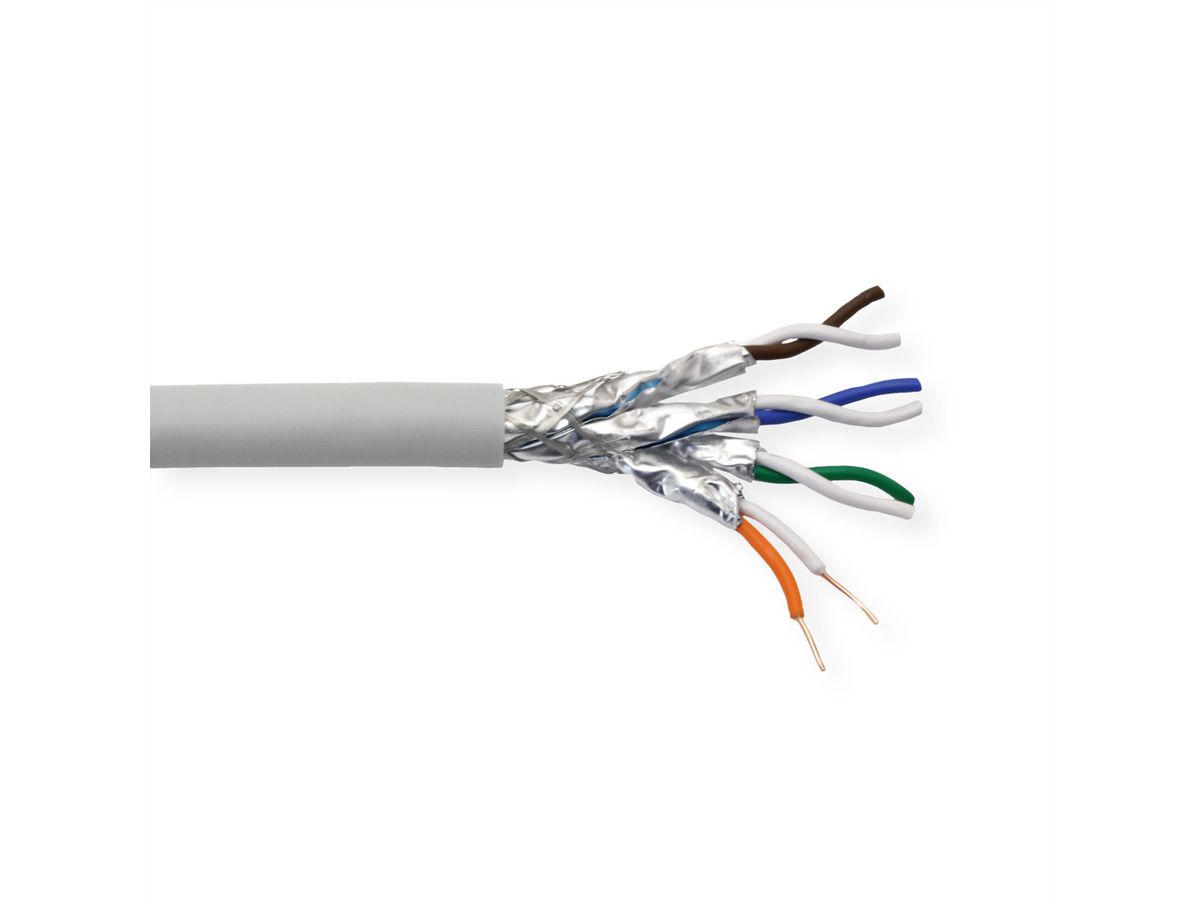 VALUE S/FTP-(PiMF-)Kabel, Cat.8 (Class I), Massivdraht, AWG22, LSOH, grau, 100 m