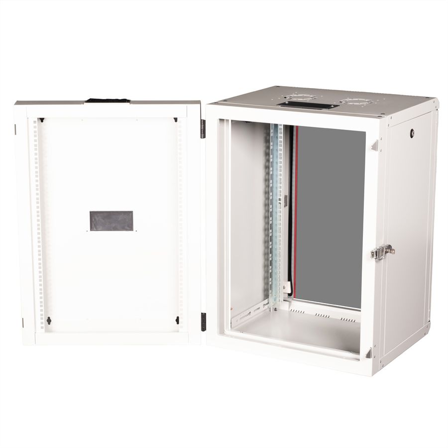**DEMO**ROLINE 19-Zoll Wandgehäuse Pro 16 HE, 600x600 BxT zweiteilig schwenkbar grau
