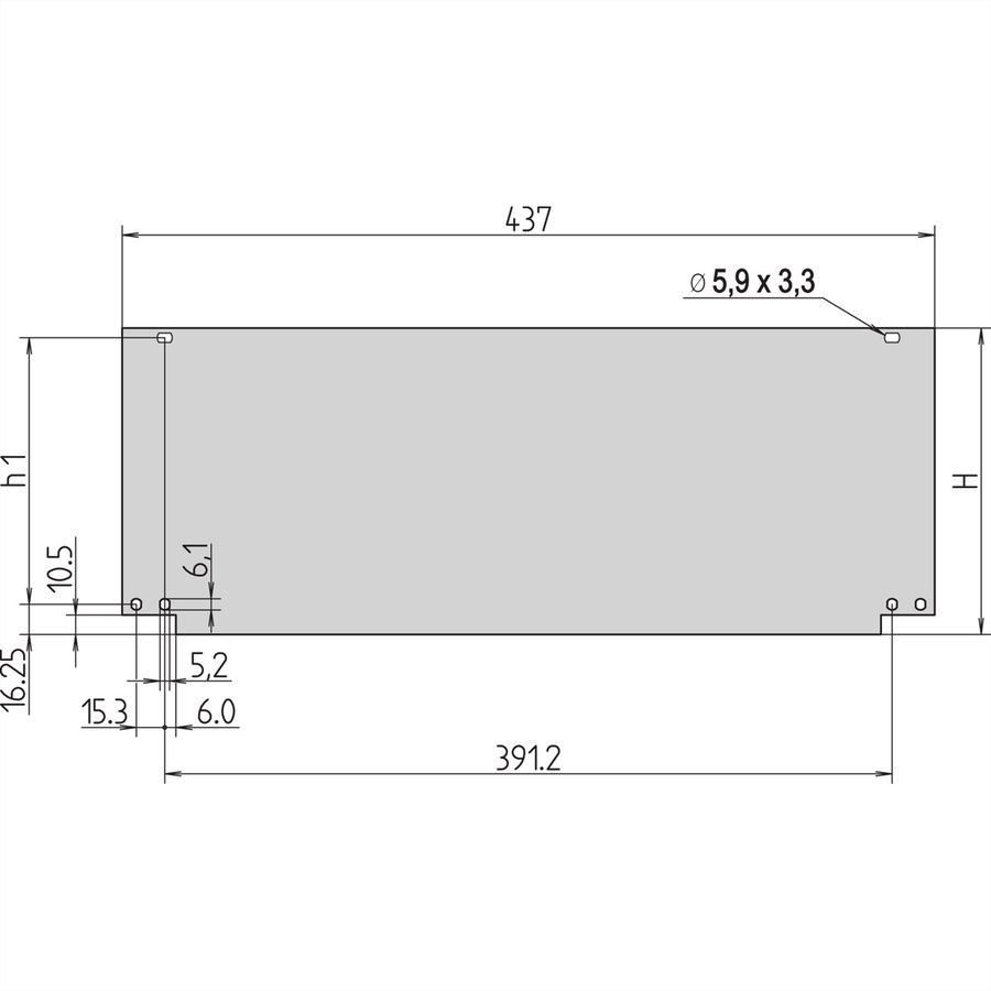 SCHROFF Face avant Inpac, basculante, 3 U, 2,5 mm, Al, anodisé, bords non traités