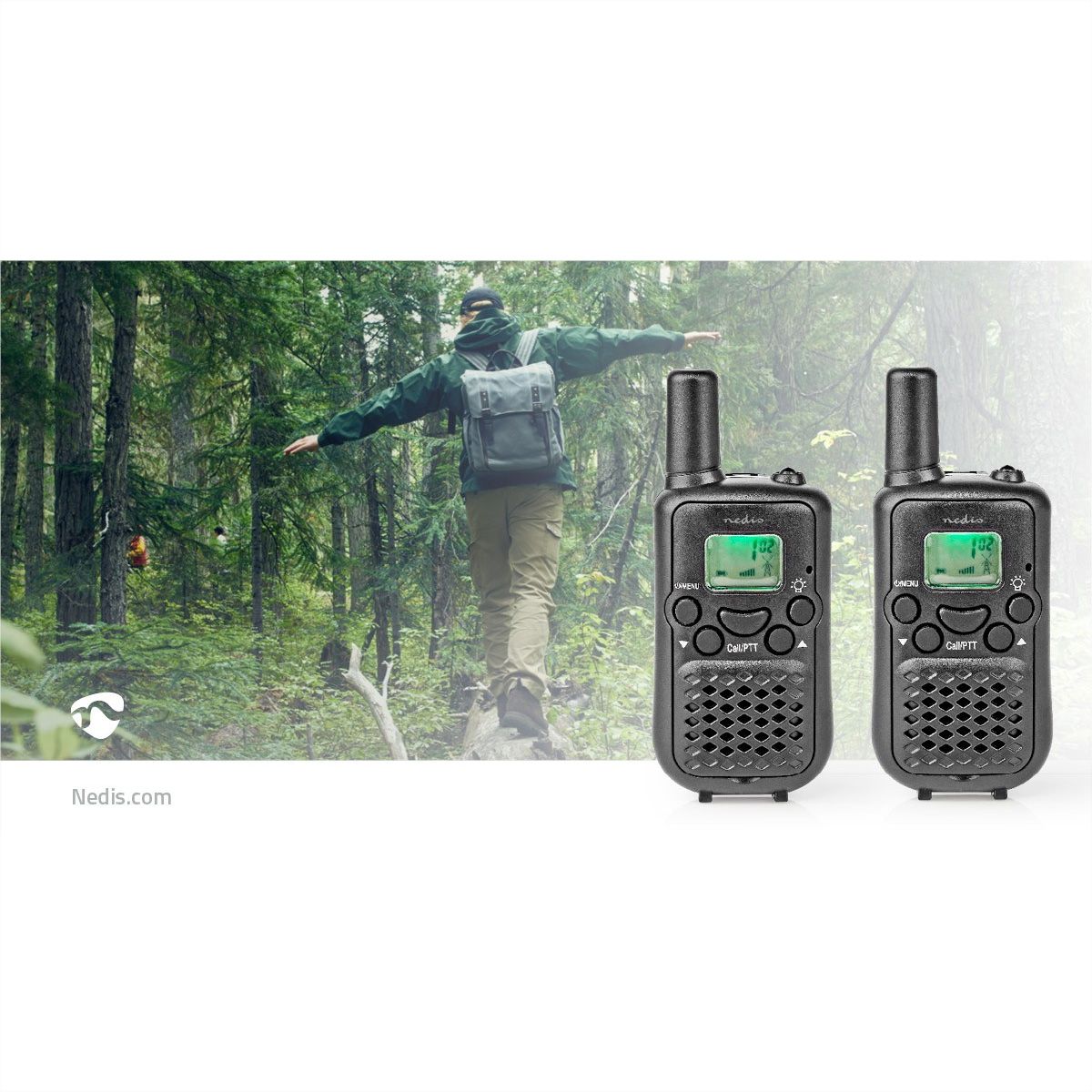 Nedis Walkie-Talkie-Set, 2 Hörer, 5 km, 2.5 Stunde