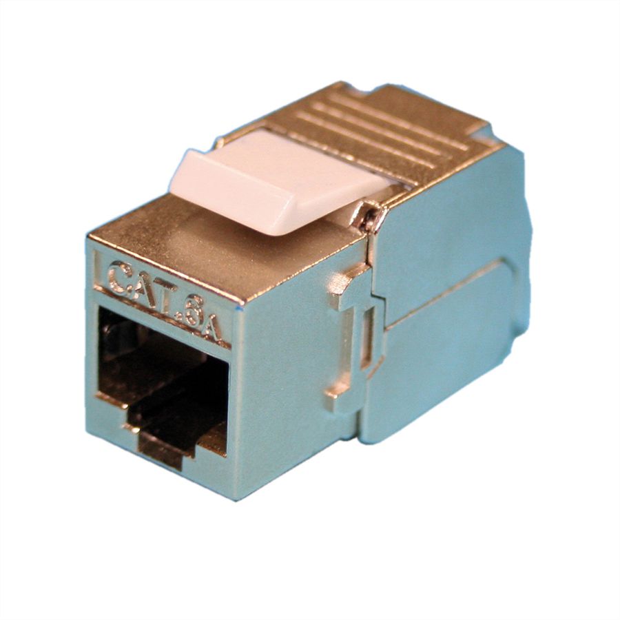 ROLINE Cat.6A (Class EA) Keystone, geschirmt, werkzeuglos, silberfarben
