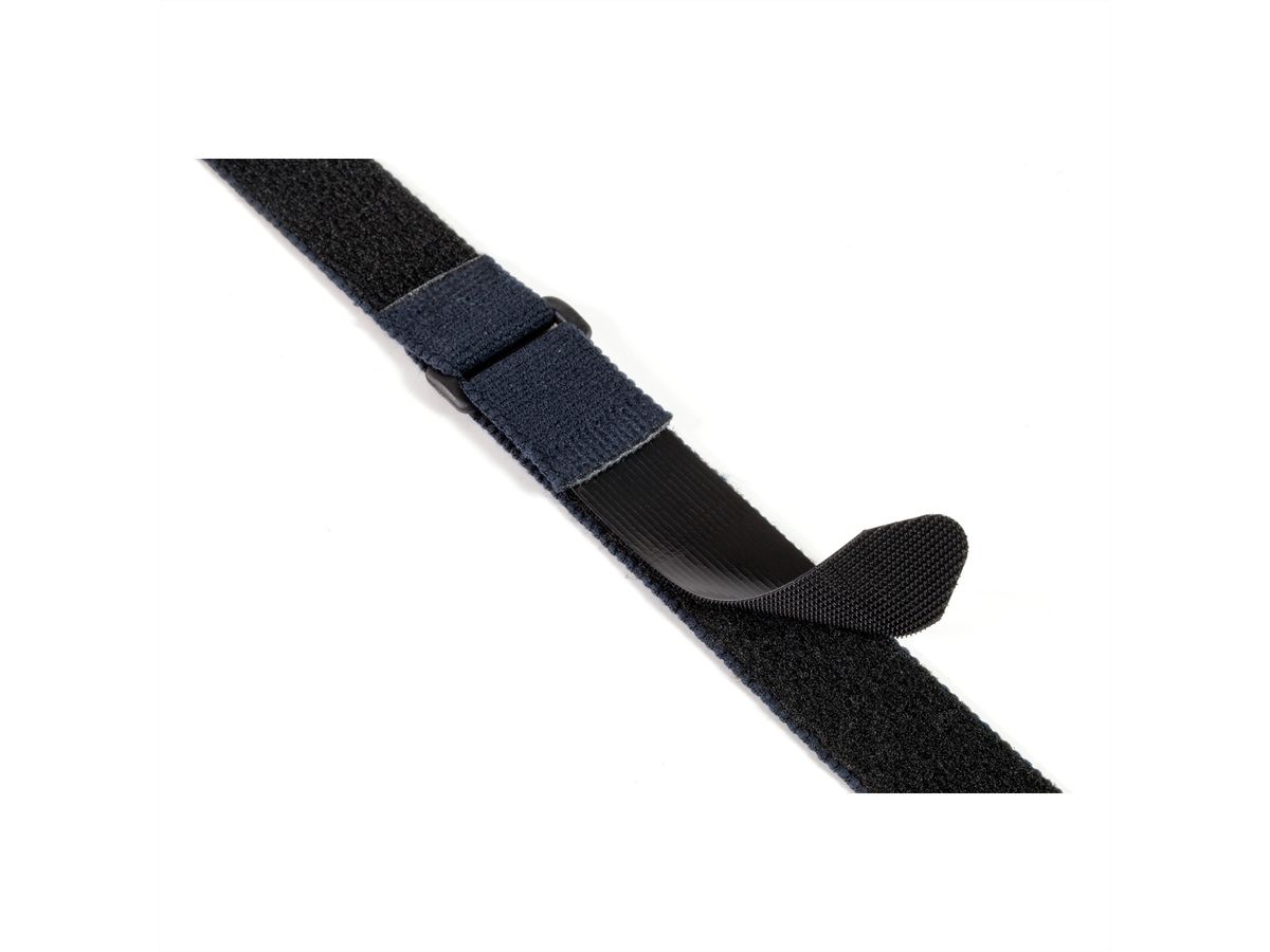 VELCRO® Verstellbarer Tragegurt mit Klettverschluss Stretch, Haken & Flausch Gurt 25mm x 68cm x 2 Schwarz