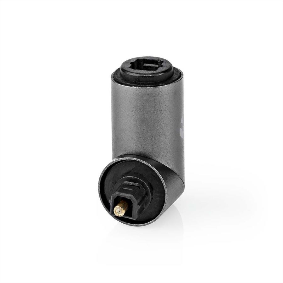 Adaptateur Toslink coudé Nedis, coudé à 90°, ST/BU, gris