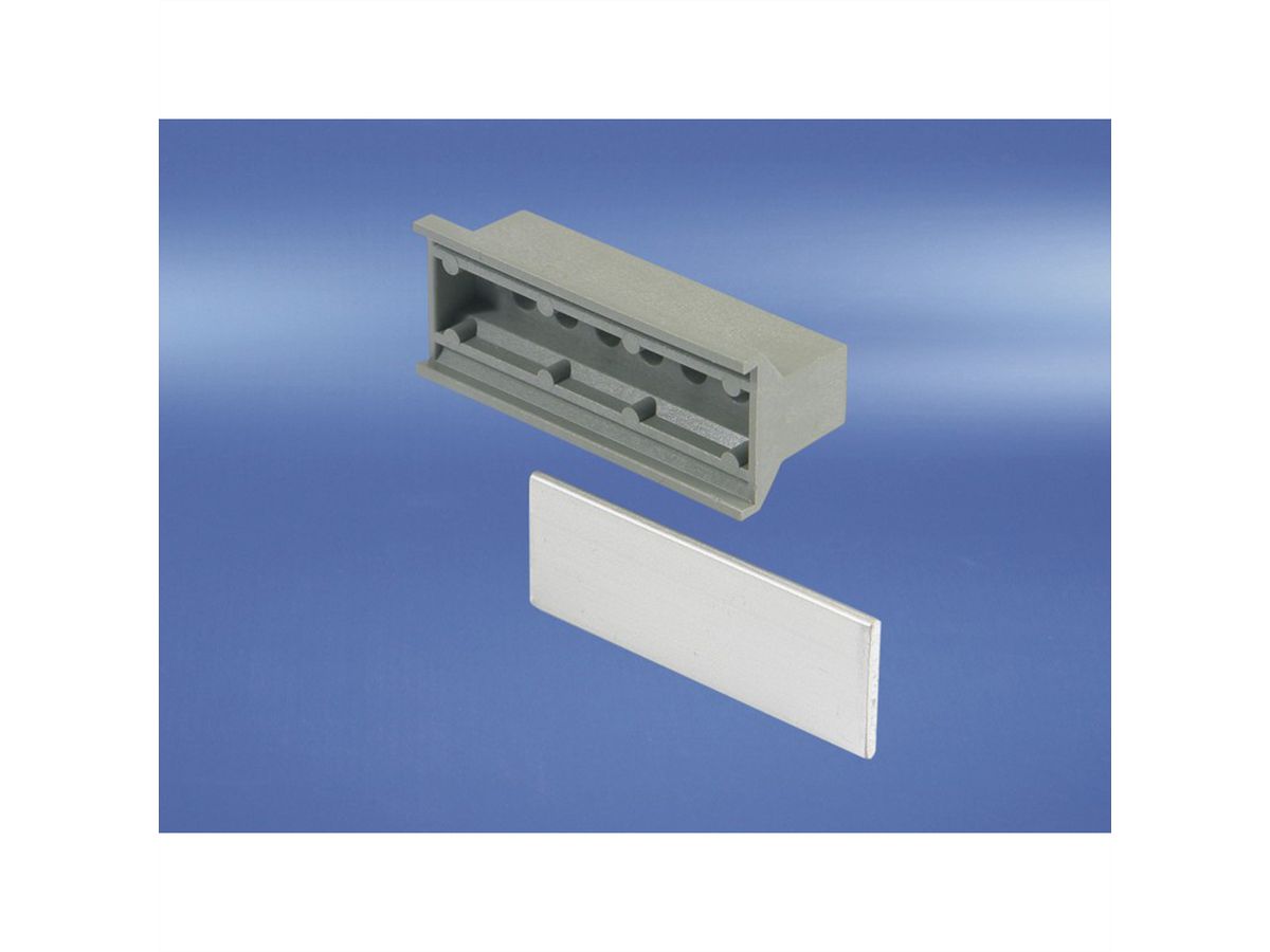 SCHROFF Griff in Trapezform, grau (ohne Aushebefunktion) - KUNSTSTOFFGRIFF 10TE GRAU