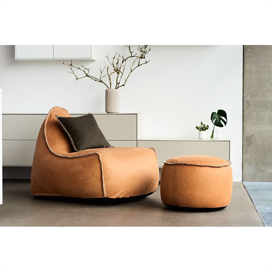 Sackit tabouret RETROit Dunes, cuir drum