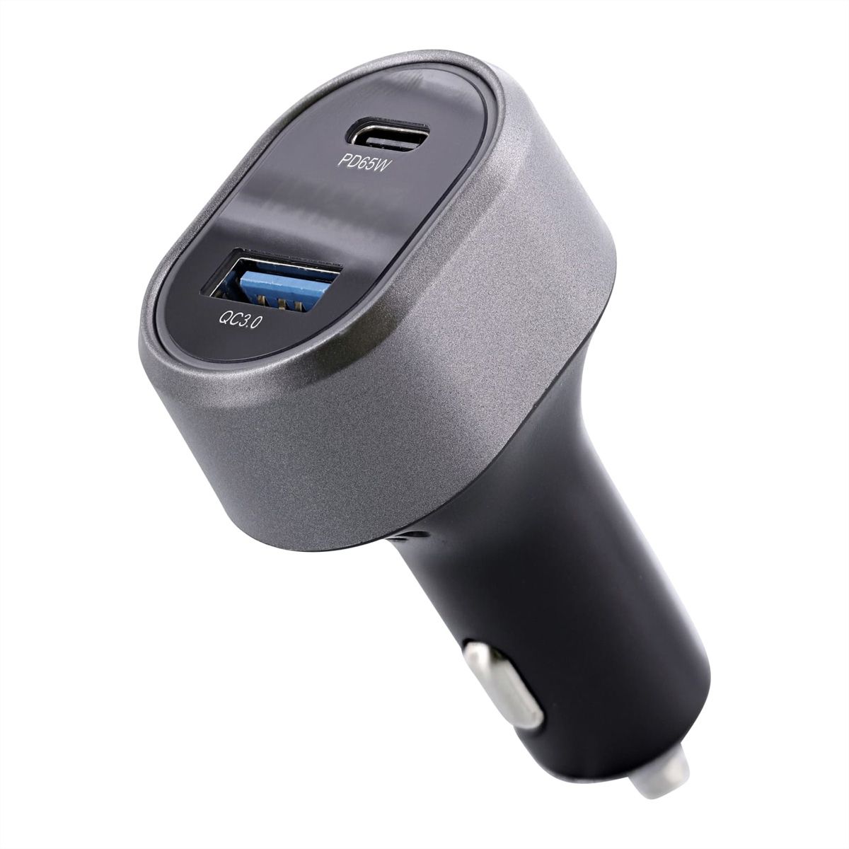 T'nB 1 USB-A QC and 1 USB-C PD, car charger 83W - Schwarz