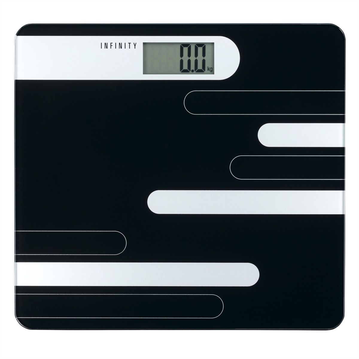 Melissa Personenwaage 16690073, schwarz mit silber, 180 kg