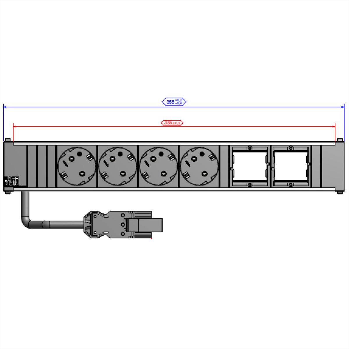 BACHMANN CONI Large 4x contact de protection 2x ABD