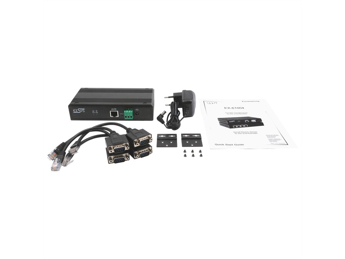 EXSYS EX-61004 Ethernet zu 4 x Seriell RS-232/422/485