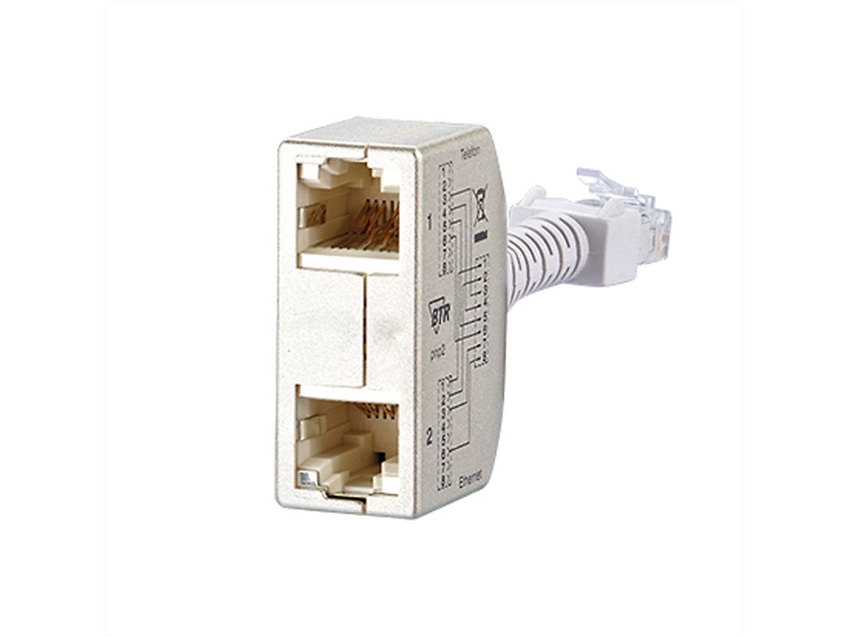 METZ CONNECT Cable Sharing Adapter pnp2, Telefon/Ethernet, 2 St.