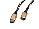 ROLINE GOLD Câble USB 2.0, USB C mâle - Micro USB B mâle, 3 m