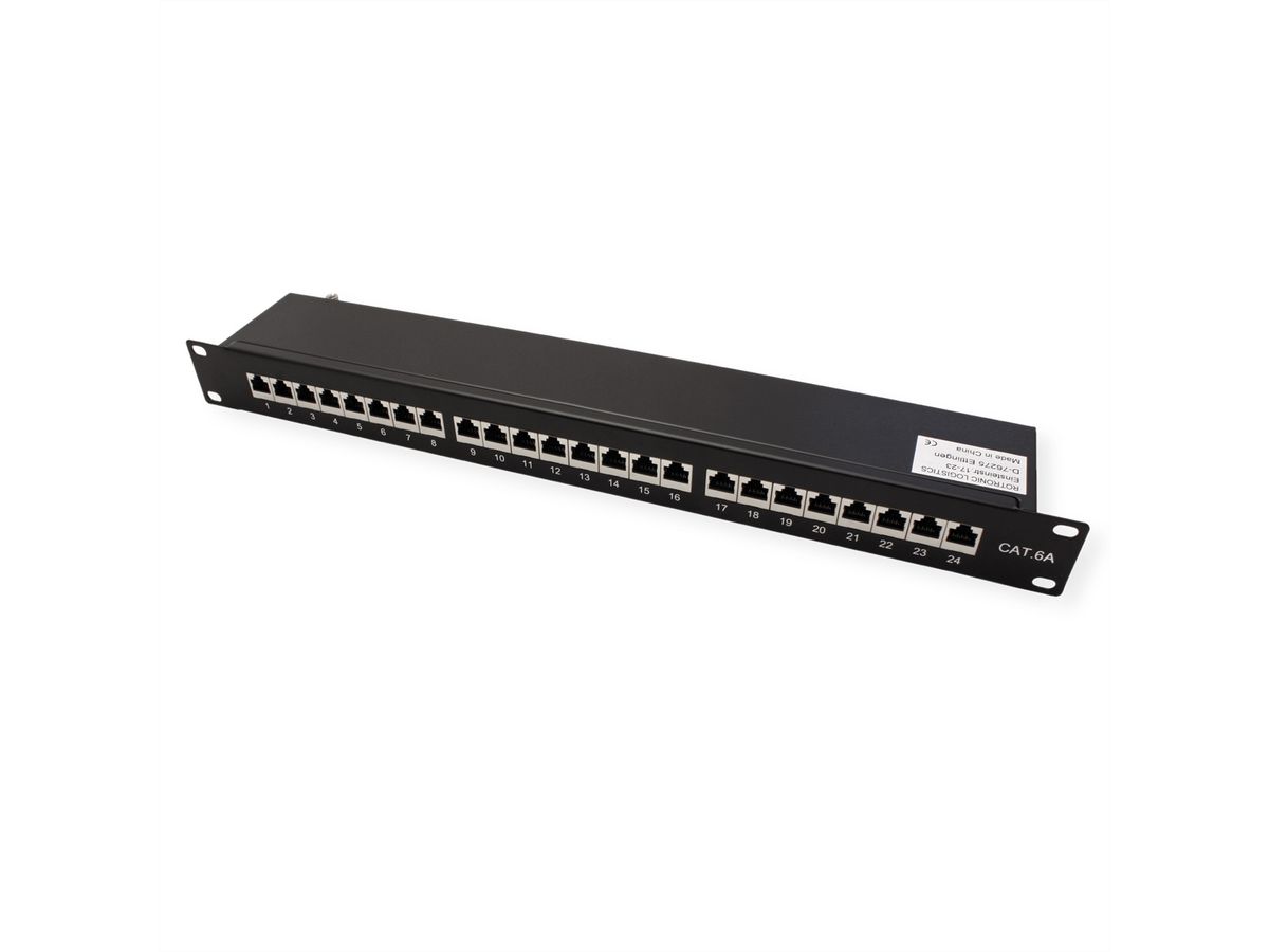 VALUE Kat.6A (Class EA) 19"-Patchpanel, 24 P, geschirmt, schwarz