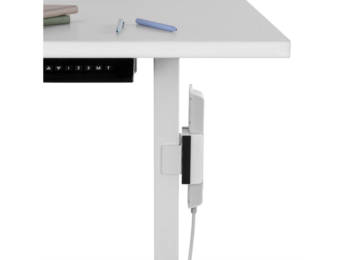 VALUE Support pour multiprise à fixer sur les pattes du bureau, blanc