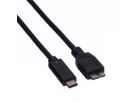 ROLINE USB 3.2 Gen 1 Kabel, C-Micro B, ST/ST, schwarz, 1 m