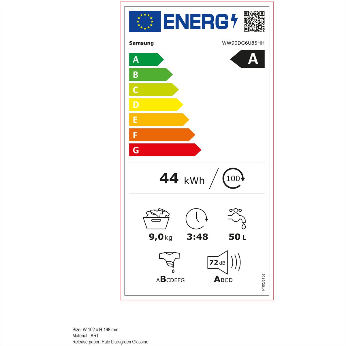 Samsung lave-linge WW6000 9kg, A, blanc, AI EcobubbleTM