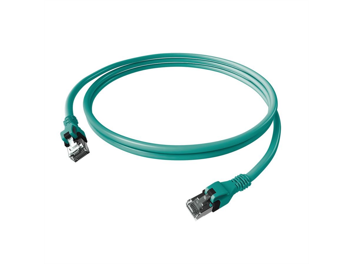 Cordon EasyLan DualBoot PushPull IP20, Cat.6A (Classe EA), S/FTP, turquoise, 5 m