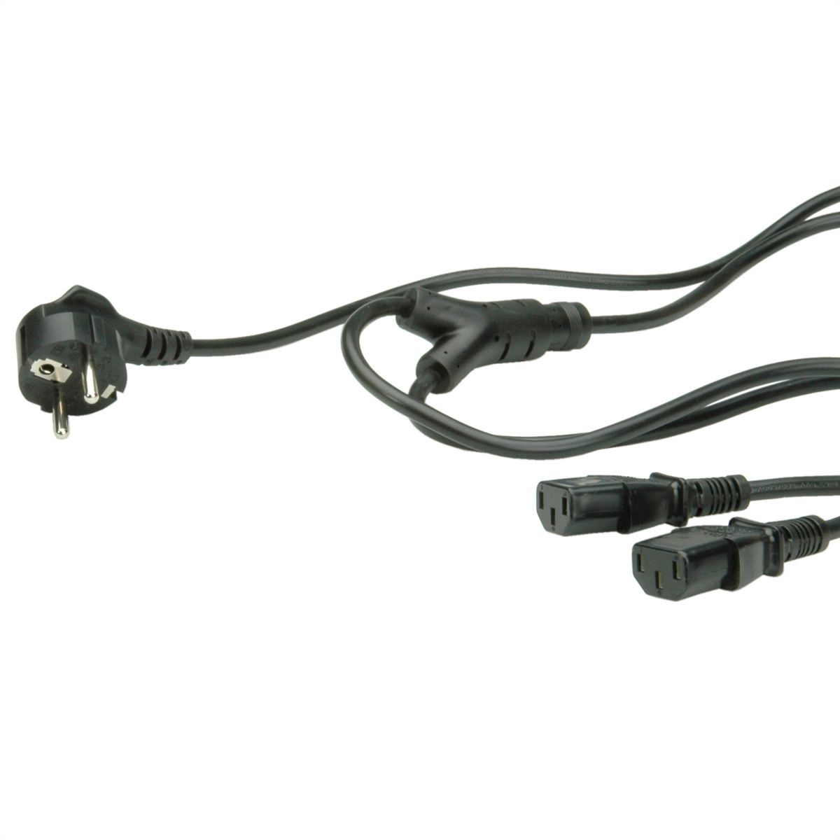 VALUE Câble d'alimentation en Y, noir, 2 m