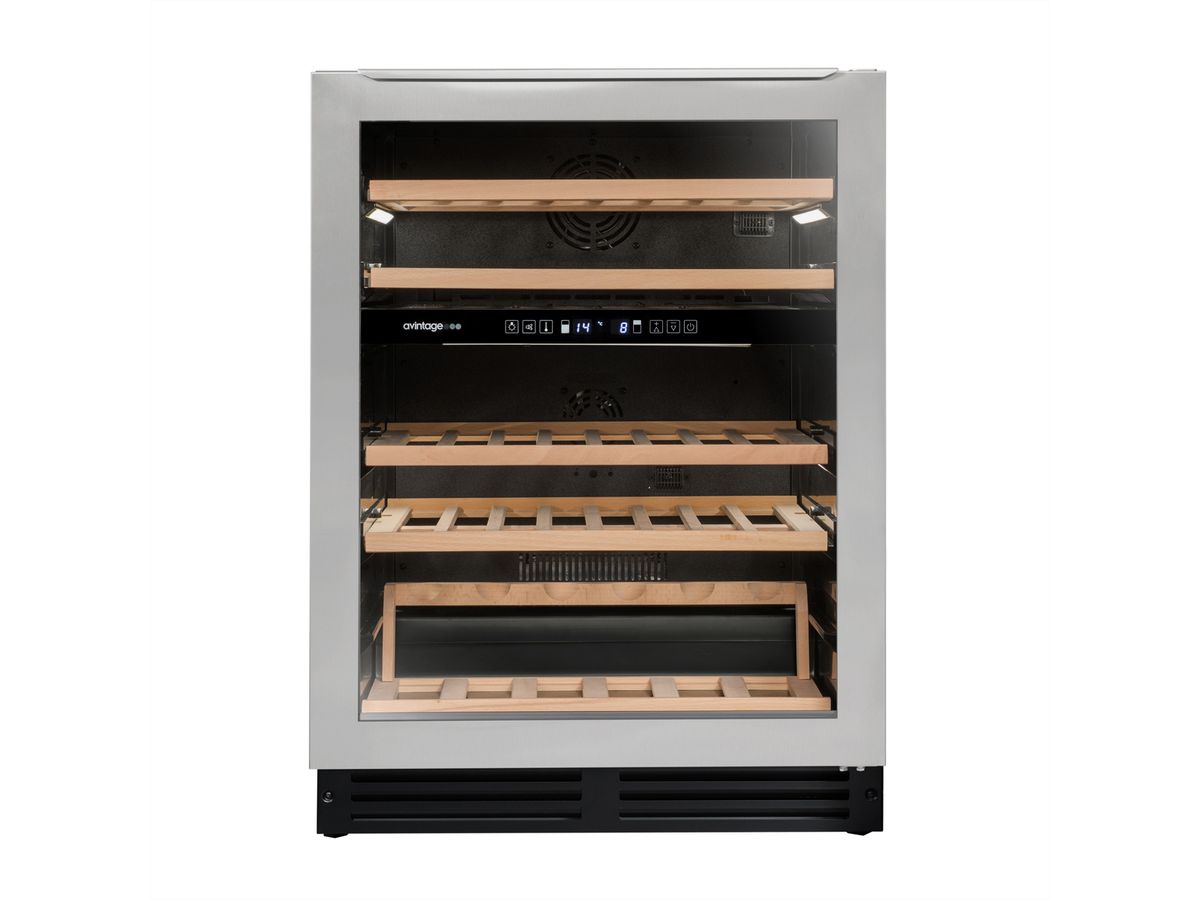 Avintage Weinkühlschrank AVU54TDZX1, Einbau, 2 Zonen, 53 Flaschen