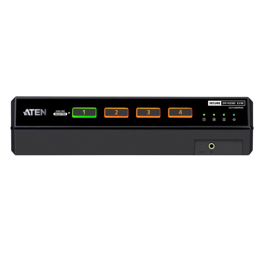 ATEN CS1144DPH4 Commutateur KVM sécurisé universel, 4 ports USB 5K DisplayPort/HDMI double écran