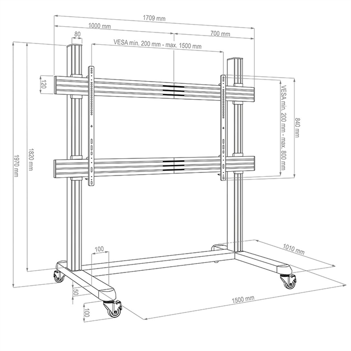 Hagor Système de stand mobile CPS Single 86-98"