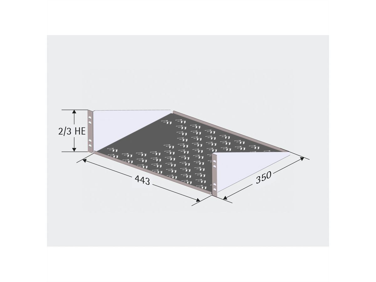 APRANET Fachboden 2 HE (BxT) 443x350mm, max. 12kg