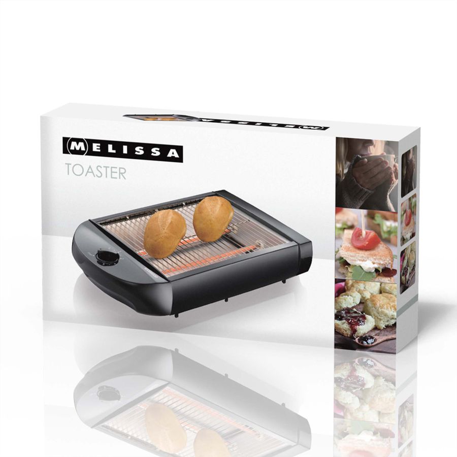 Melissa Flachtoaster 16140145, schwarz, 600W, mit Timer