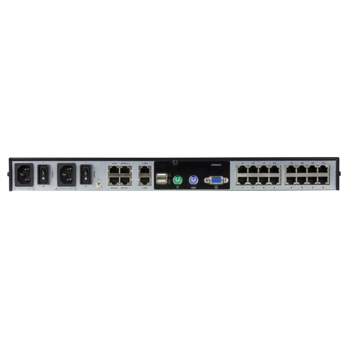 ATEN KN1116VA KVM over-IP-Switch, 16 Ports, 2 Bussysteme, für Cat.5e/6, mit Tonübertragung und virtuellen Datenträgern