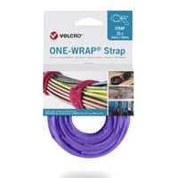 VELCRO® One Wrap® Strap 13mm x 200mm, 25 pièces, violet