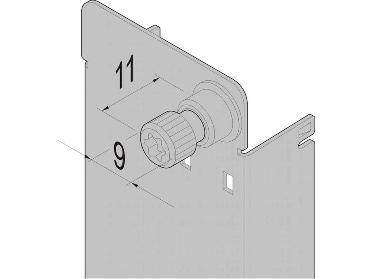 SCHROFF Schraubverriegelung (patentiert) für Ruggedized Frontplatte - NTS SRD SCHRAUBE 10STK