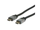 ROLINE HDMI High Speed Kabel mit Ethernet, ST-ST, schwarz / silber, 7,5 m