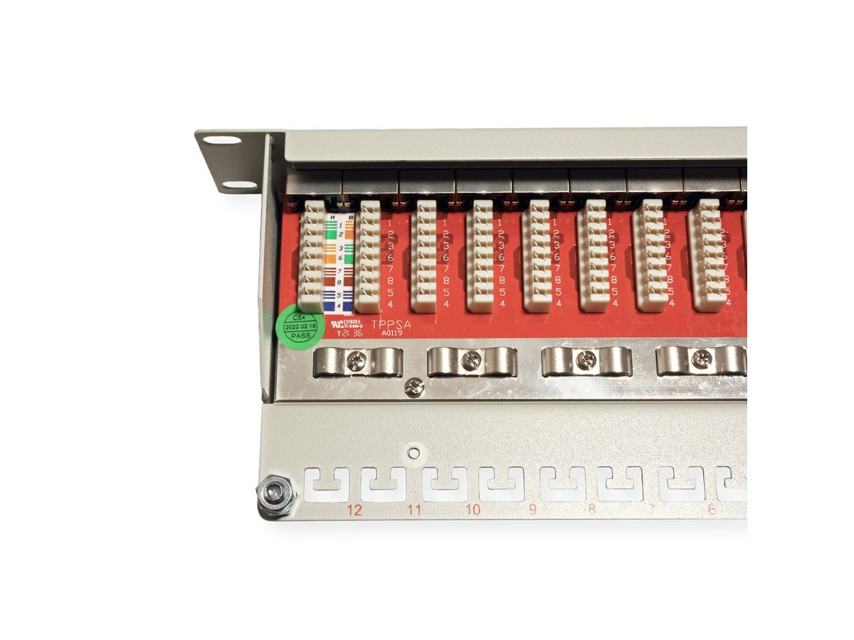 ROLINE 10-Zoll Patchpanel 12 Ports, Kat.6A (Class EA), geschirmt