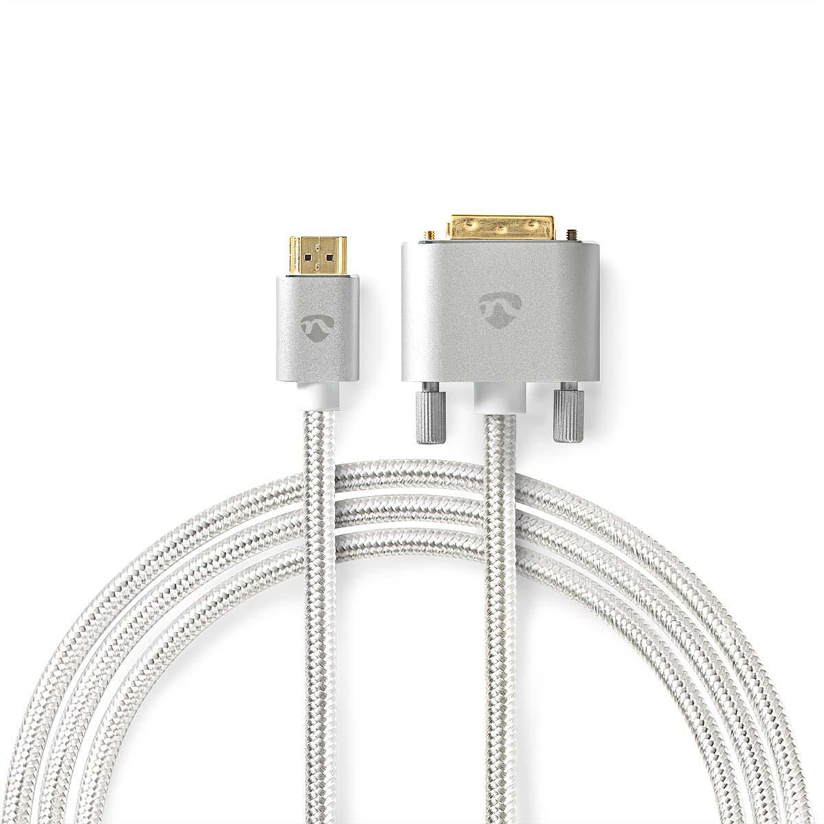 Nedis DVI zu HDMI, ST/ST, silber, 2 m