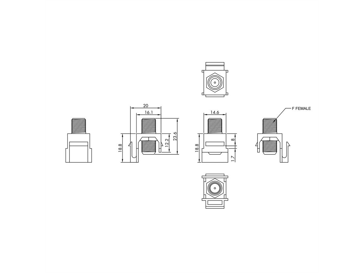 VALUE F-Typ Keystone-Kupplung, Kunststoff