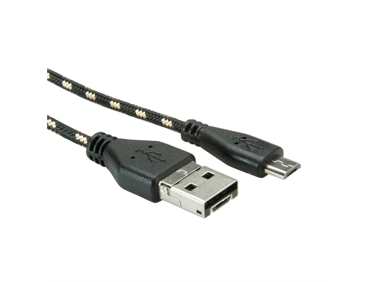 ROLINE GOLD USB 2.0 OTG Kabel, A + Micro B - Micro B, ST/ST, 1 m