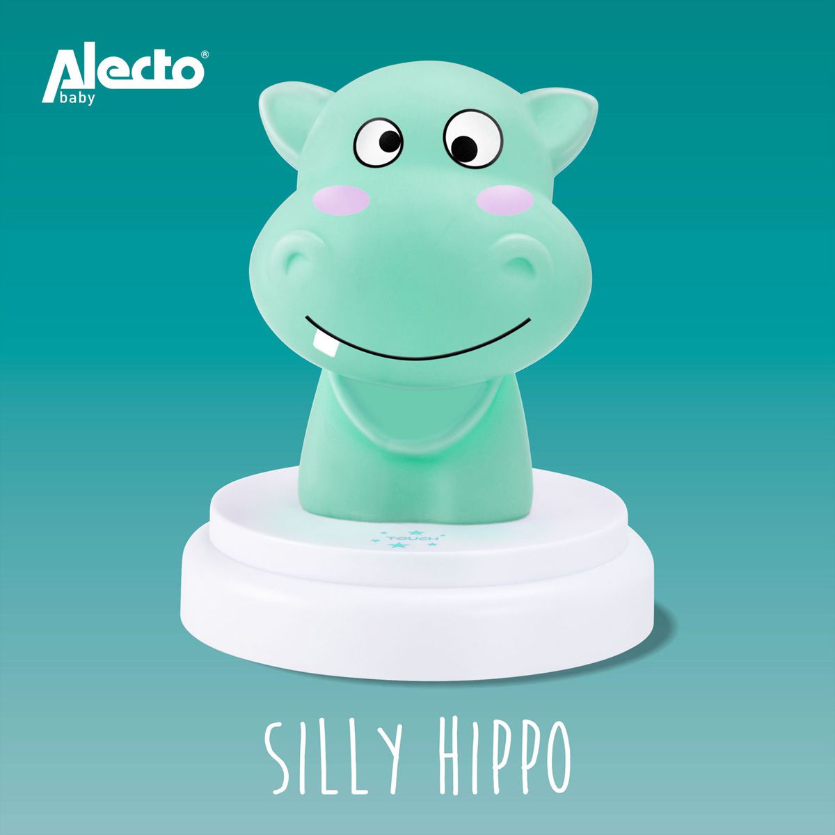 Veilleuse LED pour bébé Alecto Silly Hippo, Hippopotame, bleu
