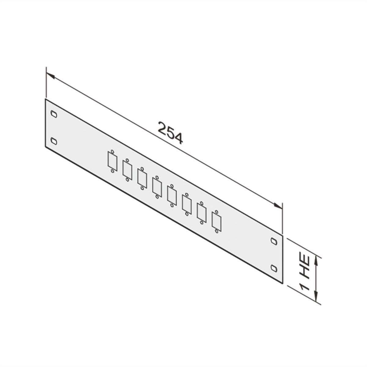 SCHROFF 10"-Frontplatten - FRONTPLATTE 10" 8 PORTS SC