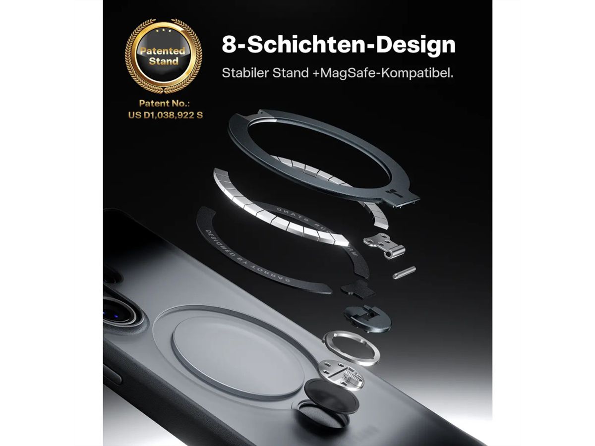 Torras Ostand 360° Spin Schutzhülle, Galaxy S26 Ultra, schwarz, schwarz