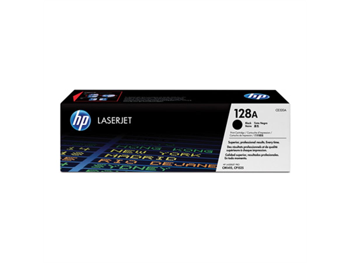 CE320A, HP Color LaserJet Druckkassette schwarz, Nr. 128A,  ca. 2.000 Seiten