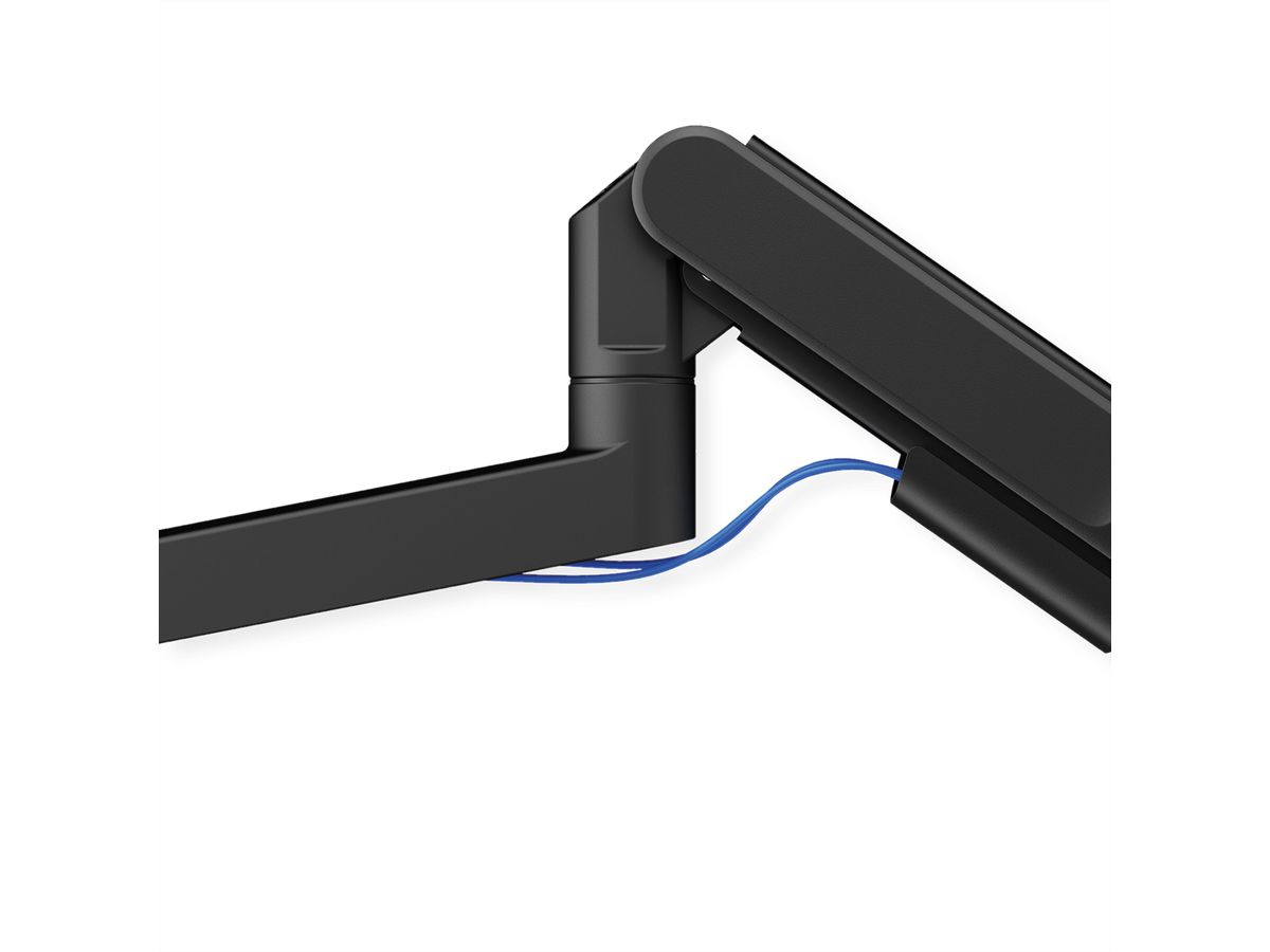 ROLINE Schwerlast-LCD-Arm, Trägerstange, 4 Gelenke, Tischmontage, bis 22/27 kg, schwarz
