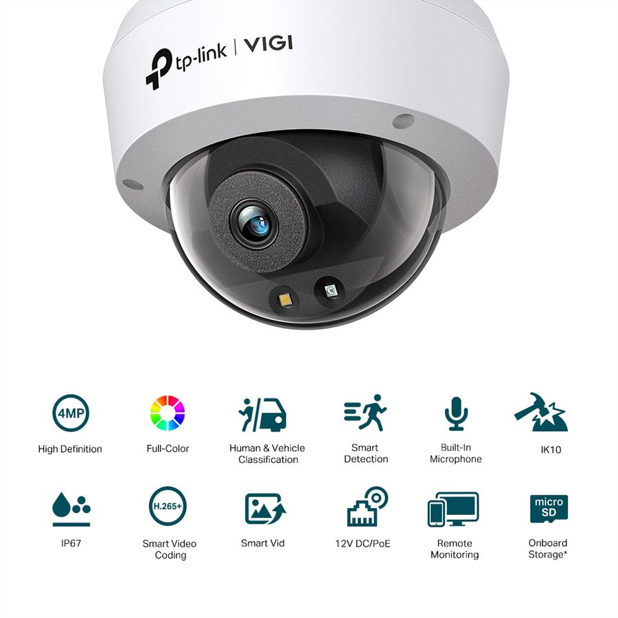 TP-Link VIGI C240(2.8mm) Dome-Camera 4 MP, 95.7°, IR-LED 30m