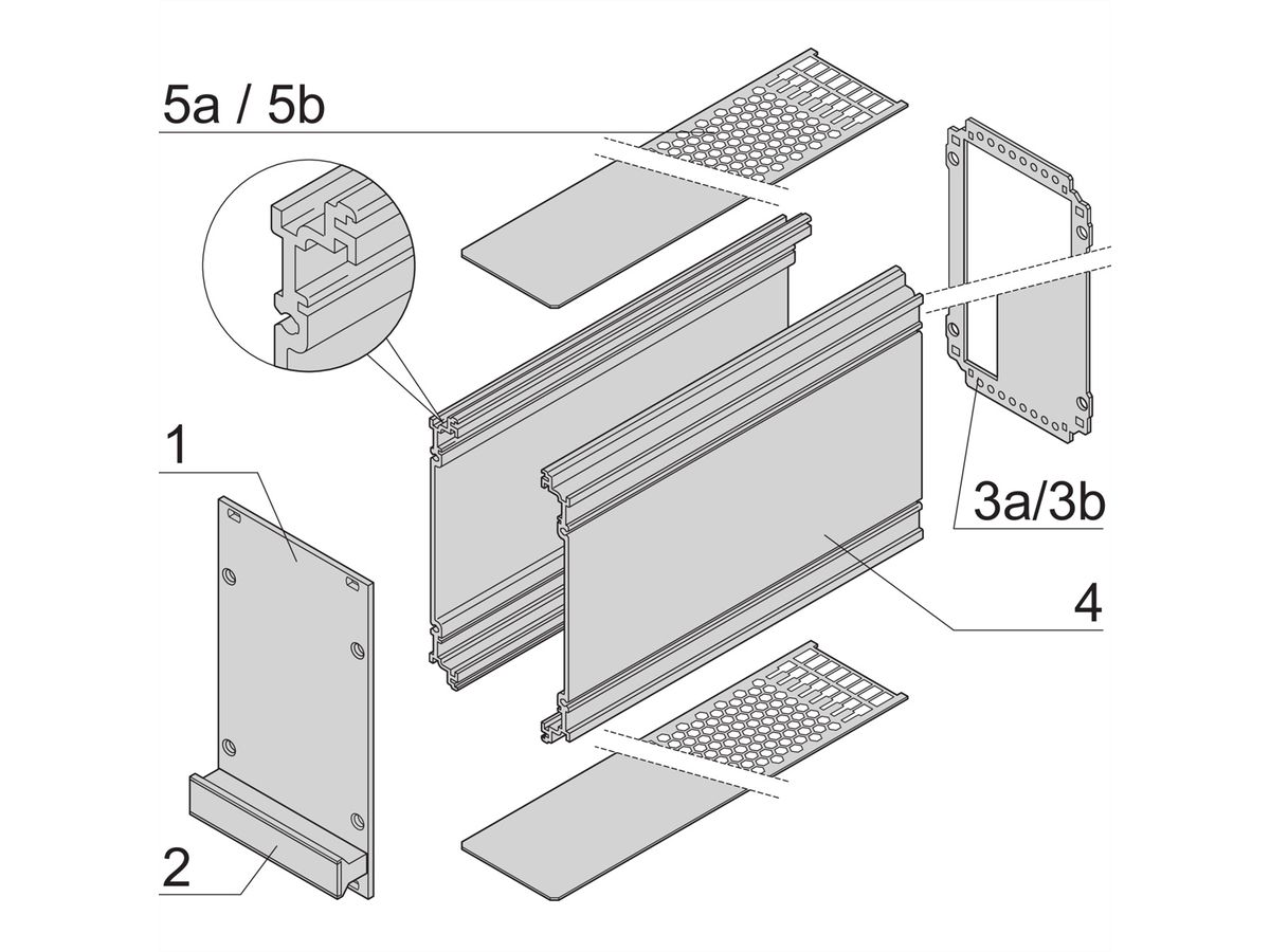 SCHROFF Kassetten PRO 3 HE-Bausätze, Frontplatte ungeschirmt - KAS S1 FS 3HE 21TE 167T