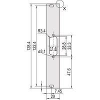 SCHROFF Face avant, plate, non blindée, découpe Sub-D, 3 U, 4 HP, 1 x 15 broches, 2,5 mm, alu, face avant anodisée, face arrière conductrice