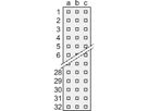 Connecteur SCHROFF Type R, EN 60603, DIN 41612, Femelle, 64 contacts, broches à souder, 3 mm