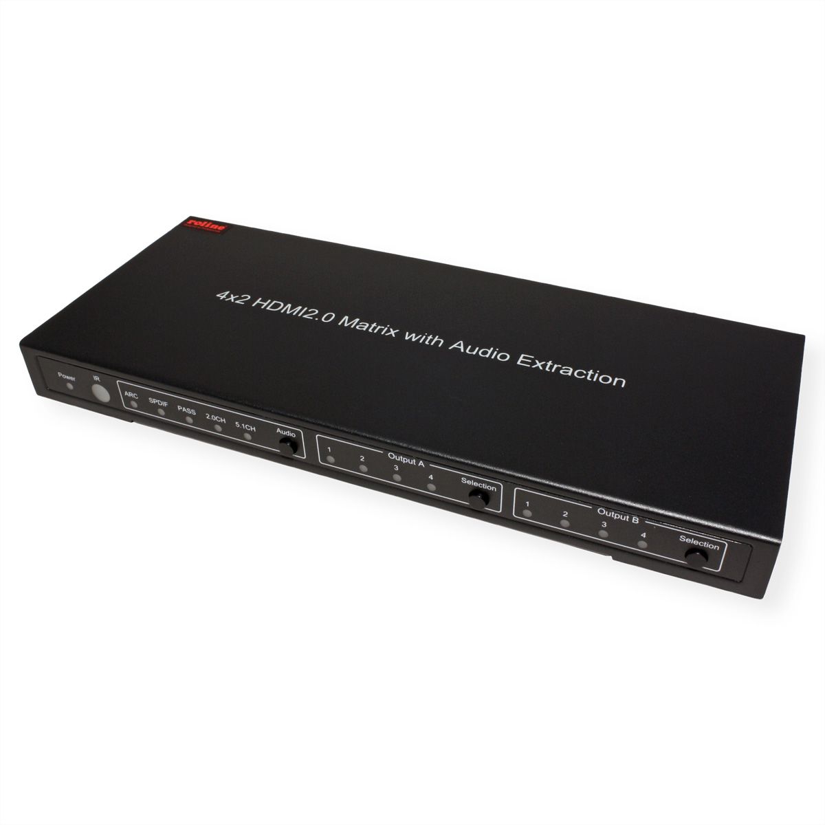 ROLINE Switch Matrix HDMI 4K, 4 x 2 avec télécommande