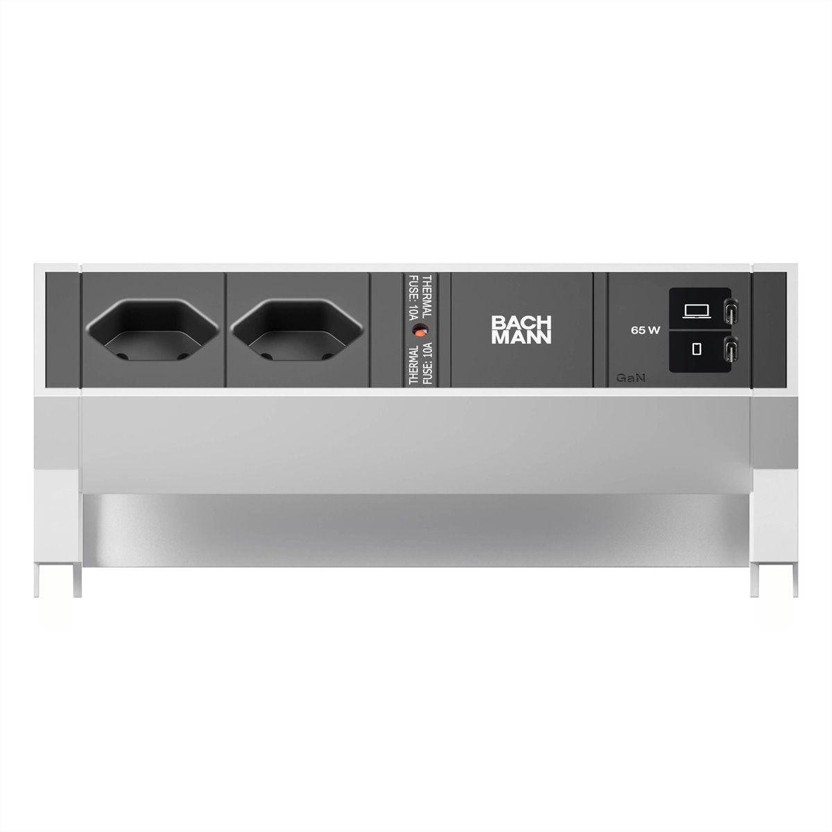BACHMANN DESK2 2xCH 90° 1xUSB C/C 65W, L=0,2m INOX