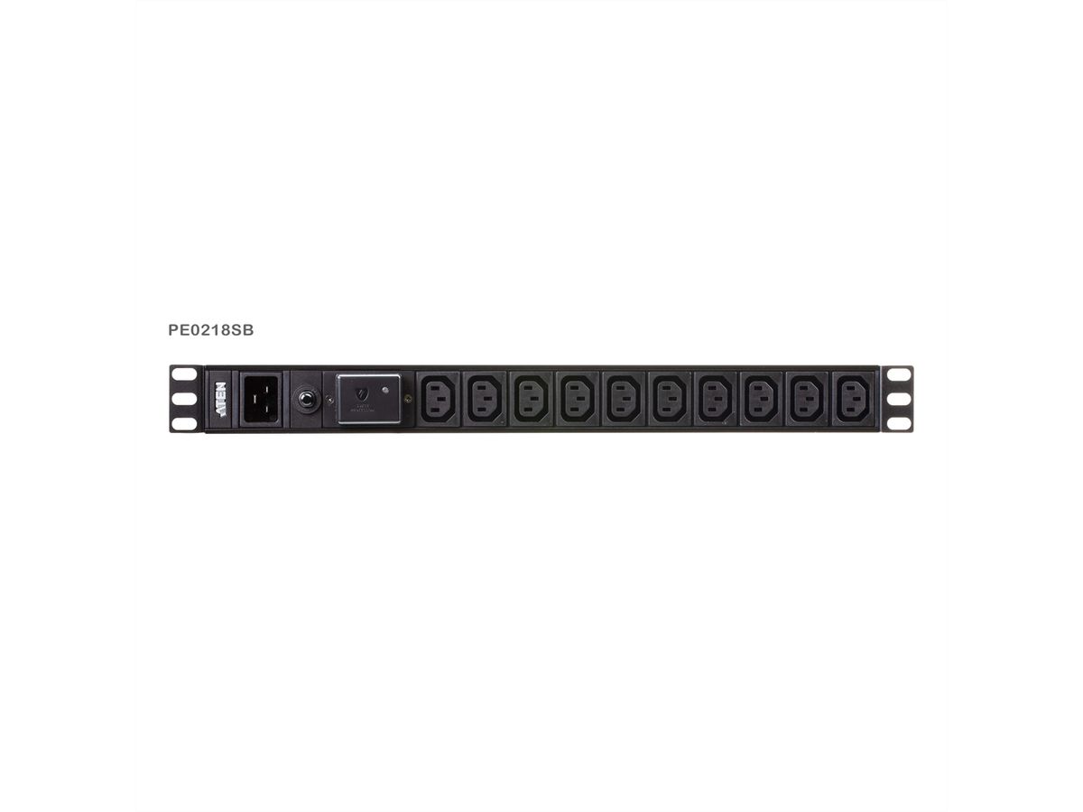 ATEN PE0218SG PDU de base 1U 16A avec protection contre les surtensions, 18 ports