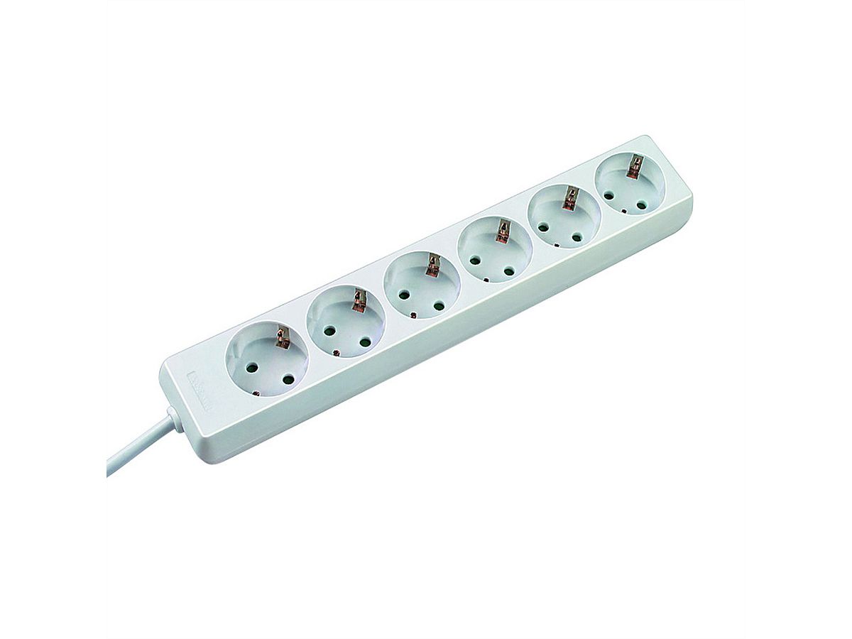 BACHMANN SELLY Steckdosenleiste 6x Schutzkontakt, weiss, 1,5 m
