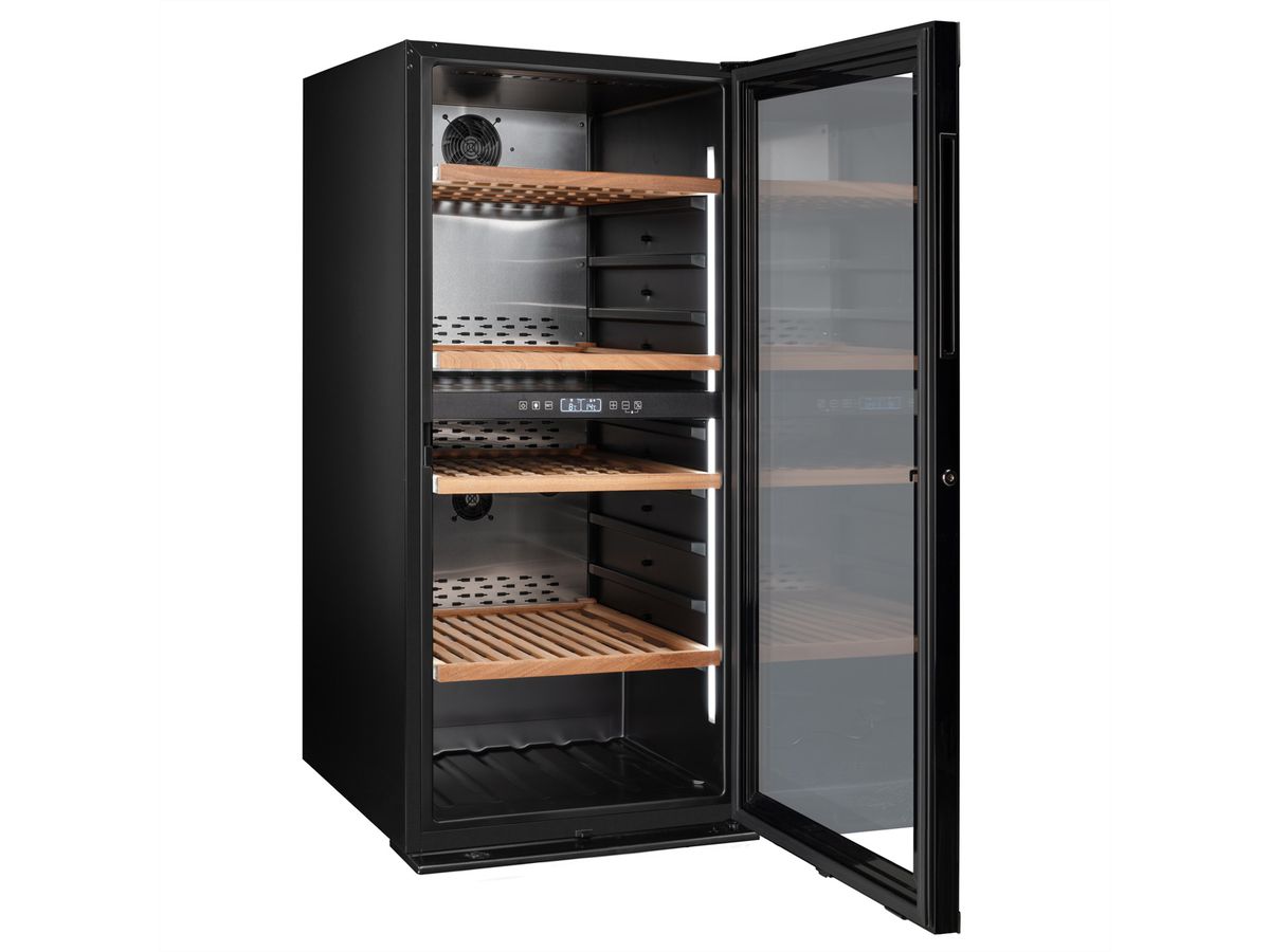 Climadiff Weinkühlschrank MILLESIME140DB, Freistehend, 2 Zonen, 138 Flaschen