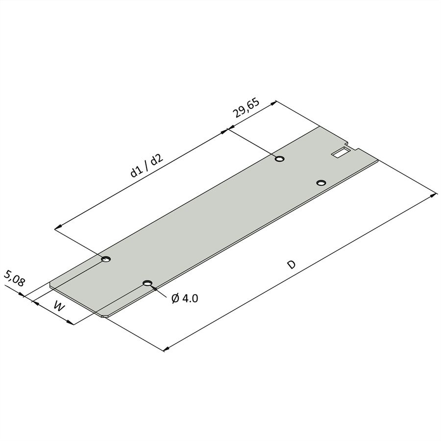 SCHROFF Deckblech für Kassetten - KAS DECKBLECH OP 21TE 227T