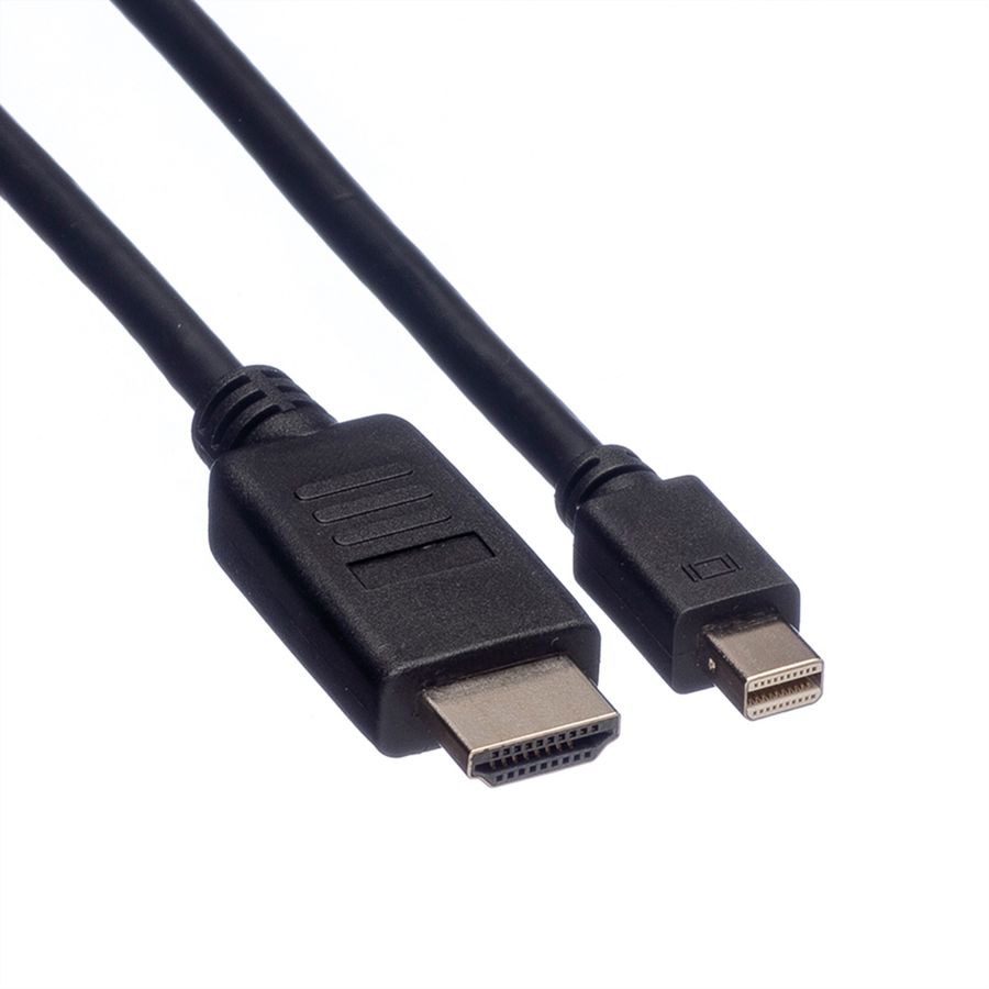 ROLINE Câble Mini DisplayPort, Mini DP - HDTV, M/M, noir, 1 m